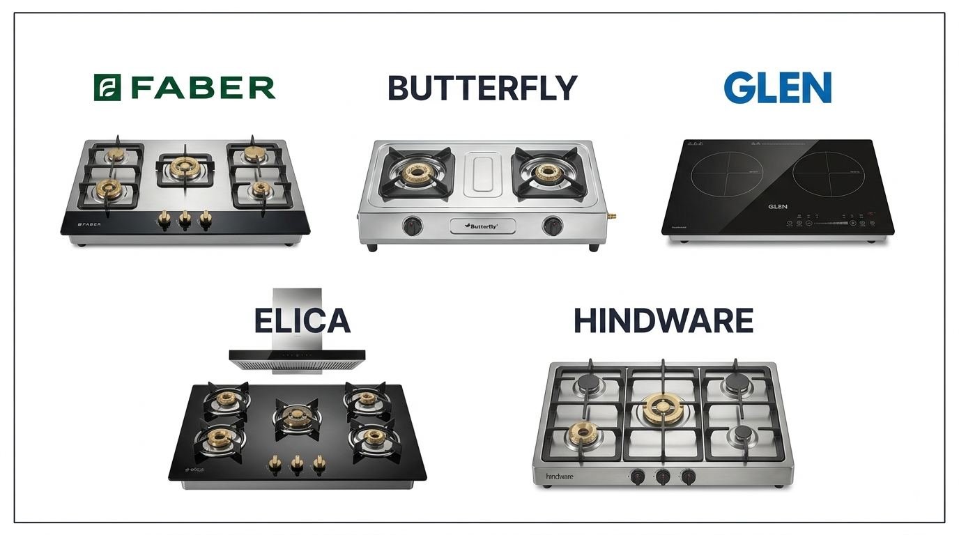 We repair Faber, Butterfly, Glen, Elica and Hindware gas stoves and hobs